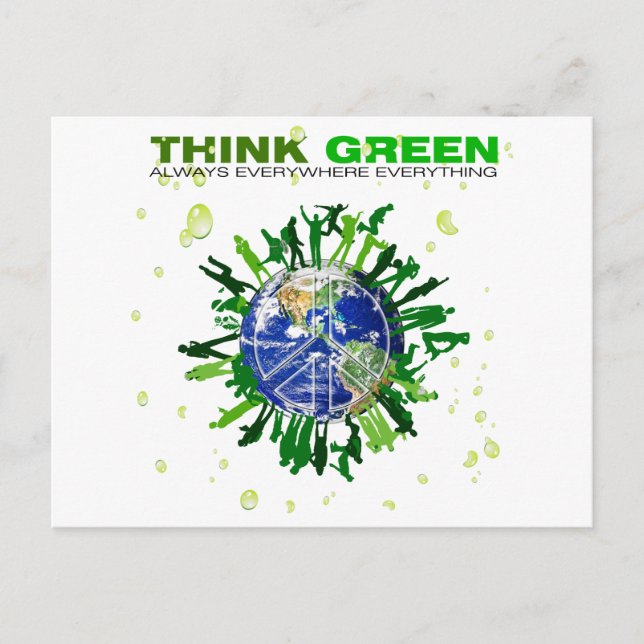 Peaceful Planet: Think Green Postcard (Front)