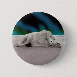 Peaceful Polar Bear Arctic Nature Illustration 6 Cm Round Badge