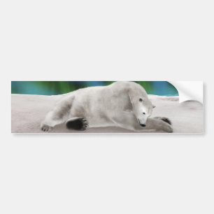 Peaceful Polar Bear Arctic Nature Illustration Bumper Sticker
