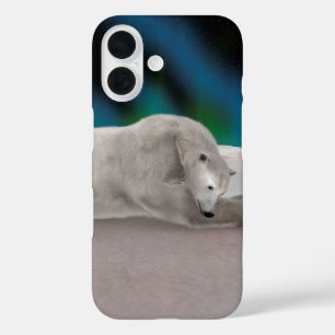 Peaceful Polar Bear Arctic Nature Illustration iPhone 16 Case