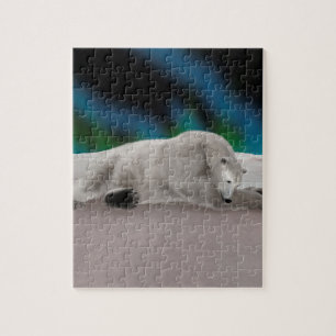 Peaceful Polar Bear Arctic Nature Illustration Jigsaw Puzzle