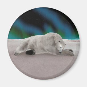 Peaceful Polar Bear Arctic Nature Illustration Magnet