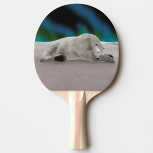 Peaceful Polar Bear Arctic Nature Illustration Ping Pong Paddle