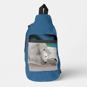 Peaceful Polar Bear Arctic Nature Illustration Sling Bag