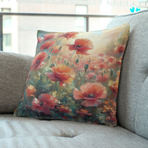Peaceful Poppy Meadow Cushion