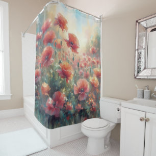 Peaceful Poppy Meadow Shower Curtain