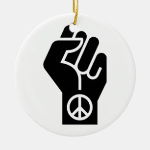 Peaceful Protest Ceramic Ornament