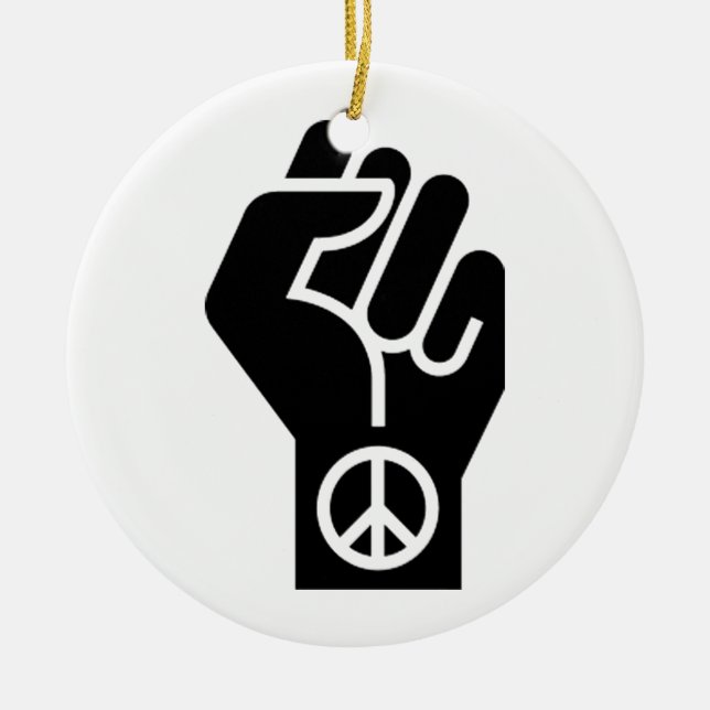 Peaceful Protest Ceramic Ornament (Front)