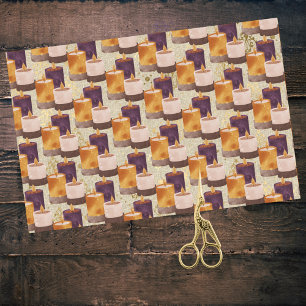 Peaceful Purple and Gold Candles at the Spa Tissue Paper