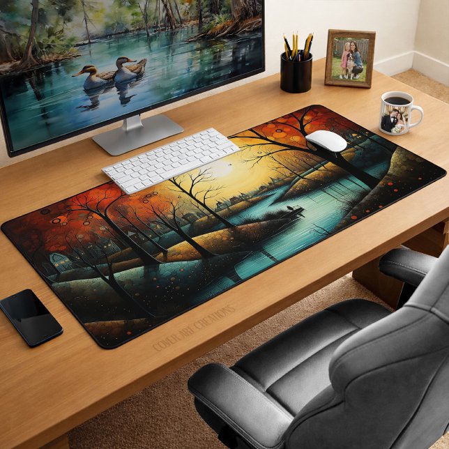 Peaceful River Park Landscape Desk Mat (Creator Uploaded)