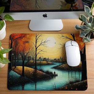Peaceful River Park Landscape Mouse Pad