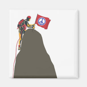 peaceful rock climber magnet