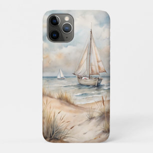 Peaceful Sailing Watercolor Coastal iPhone 11 Pro Case