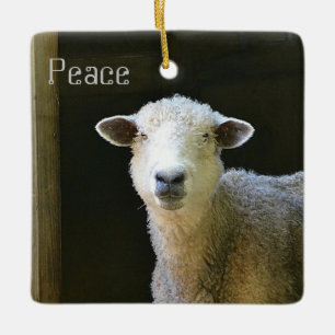 Peaceful Sheep Ceramic Tree Decoration