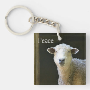 Peaceful Sheep Key Ring