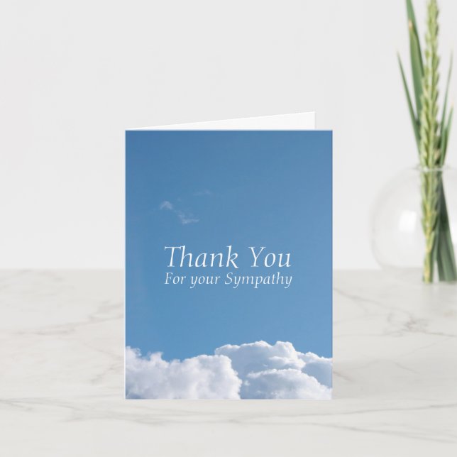 Peaceful Sky 1 Sympathy Thank You note card (Front)