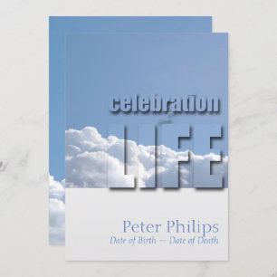 Peaceful Sky Modern Celebration of Life Invitation