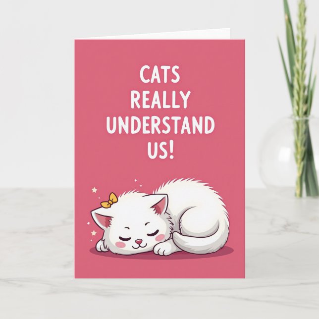 Peaceful Sleeping Cat Birthday Card (Front)