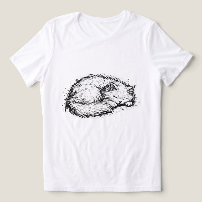 Peaceful Sleeping Cat Tri-Blend Shirt (Design Front)