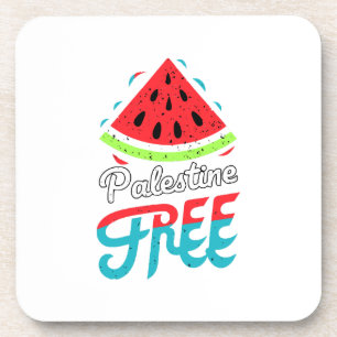Peaceful Slices Watermelon Free Palestine - Suppor Coaster