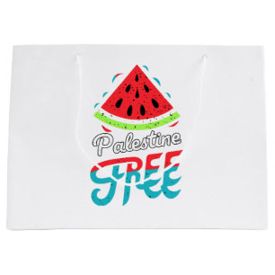Peaceful Slices Watermelon Free Palestine - Suppor Large Gift Bag