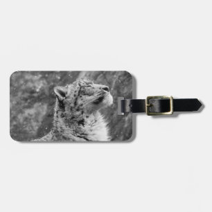 Peaceful Snow Leopard Luggage Tag
