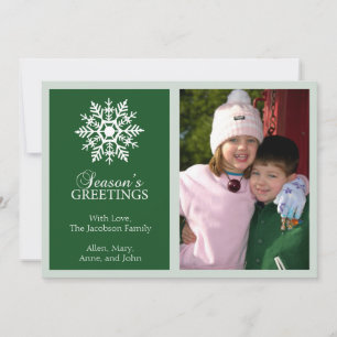 Peaceful Snowflake Christmas Card (Evergreen)