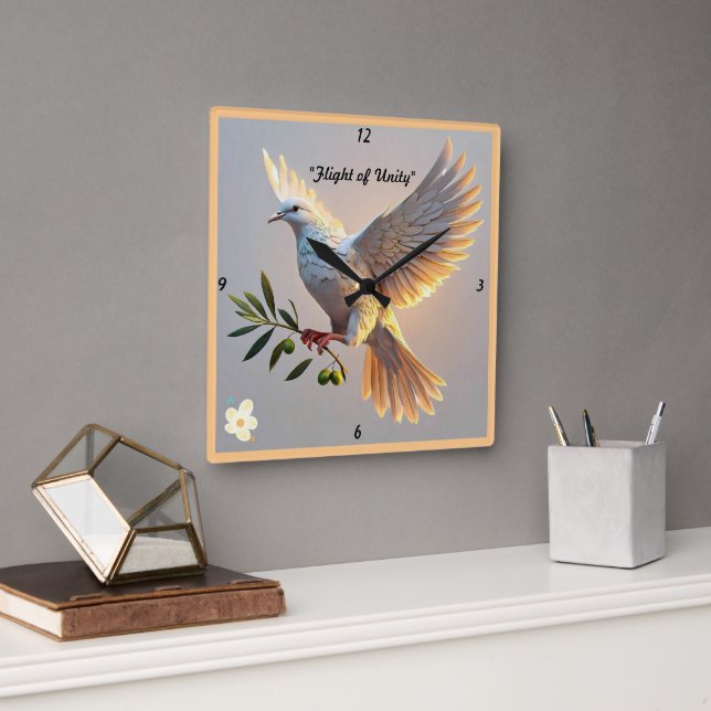 "Peaceful Soul's Journey" Square Wall Clock (Office)