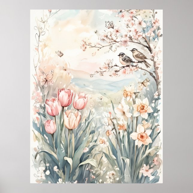 peaceful spring digital wall art for home decor (Front)