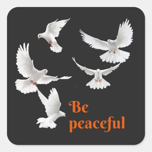 Peaceful  square sticker (Front)