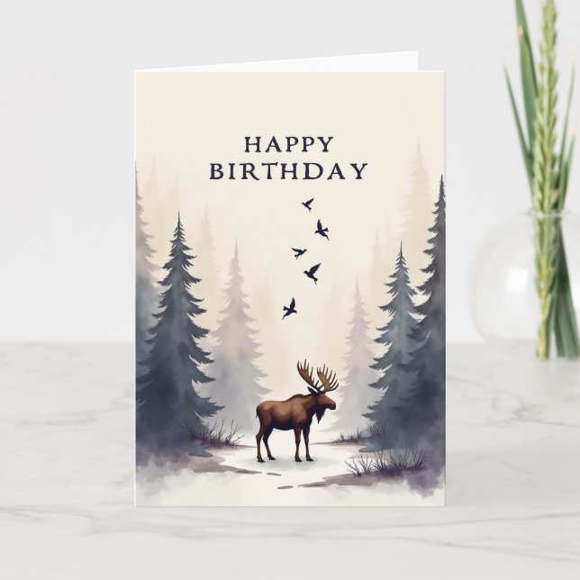 Peaceful Stag Birthday Card (Front)