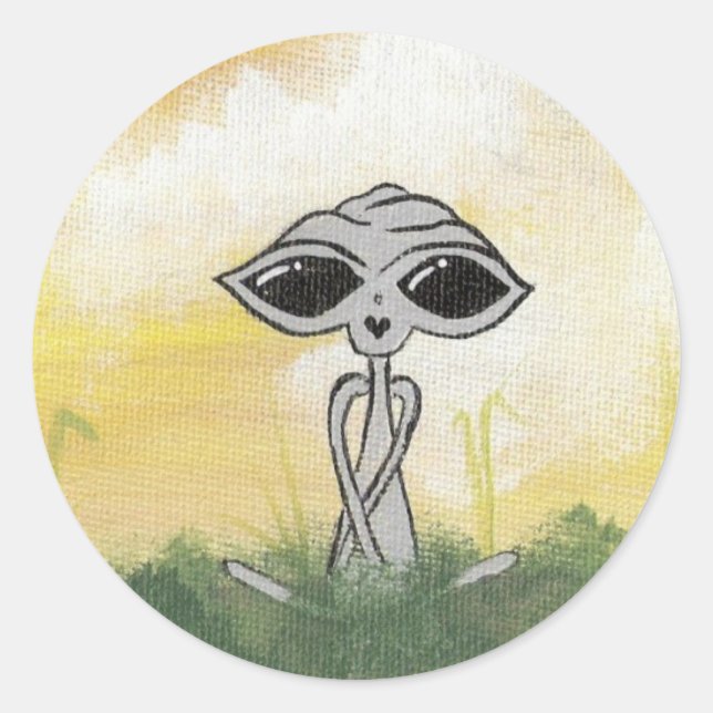 Peaceful Summer Alien Sticker (Front)