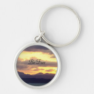 Peaceful Sunset Custom Text Key Ring