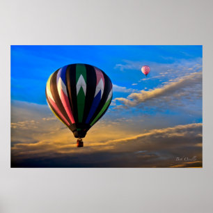 Peaceful Sunset Hot Air Balloons Poster