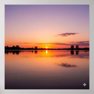 Peaceful Sunset on the Lake Poster