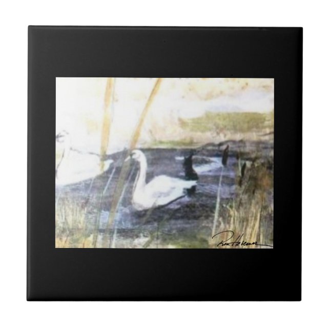 Peaceful Swan . . . Ceramic Tile (Front)