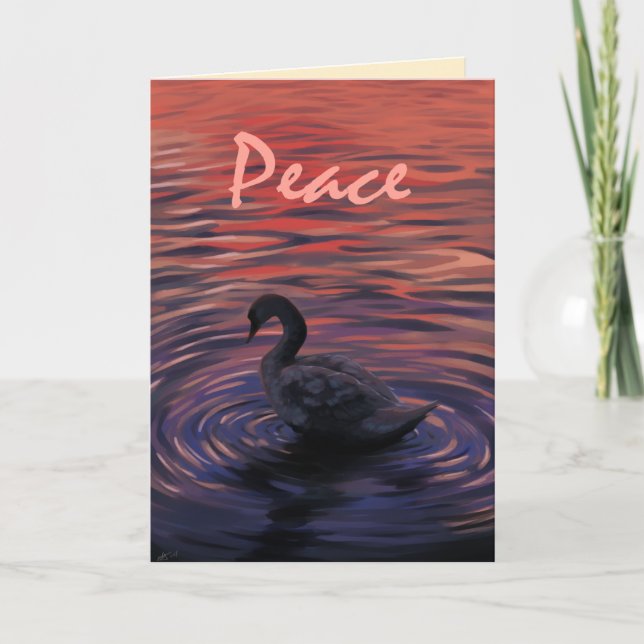 Peaceful Swan Holiday Card (Front)