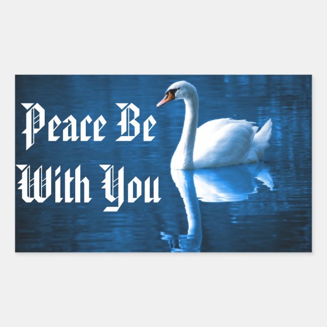 Peaceful Swan Rectangular Sticker (Front)