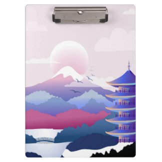 Peaceful Temple Scenery At Dawn Clipboard