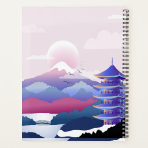 Peaceful Temple Scenery At Dawn Planner