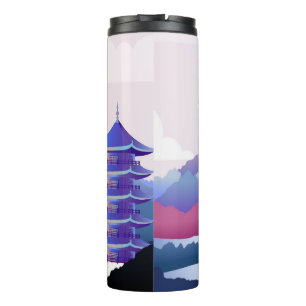Peaceful Temple Scenery At Dawn Thermal Tumbler