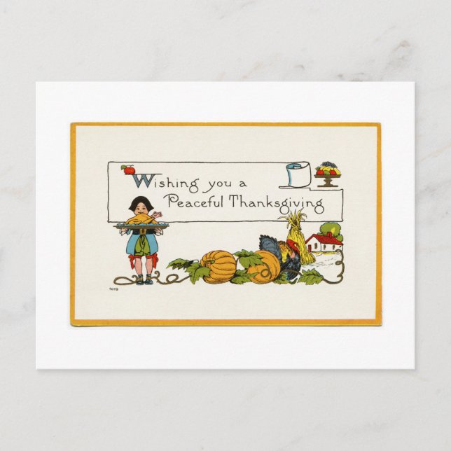 Peaceful Thanksgiving Postcard (Front)
