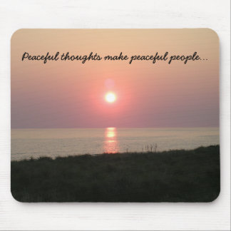 Peaceful Thoughts/Sunset on Beach over the Sea Mouse Pad