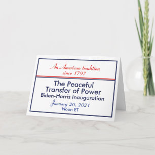 Peaceful Transfer of Power Inauguration New Year Holiday Card