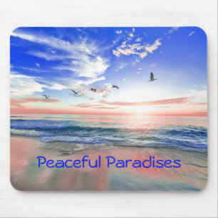 Peaceful Tropical Beach Retreat Mouse Pad