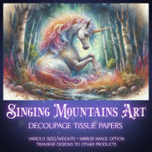 Peaceful Unicorn In Enchanted Forest Decoupage 