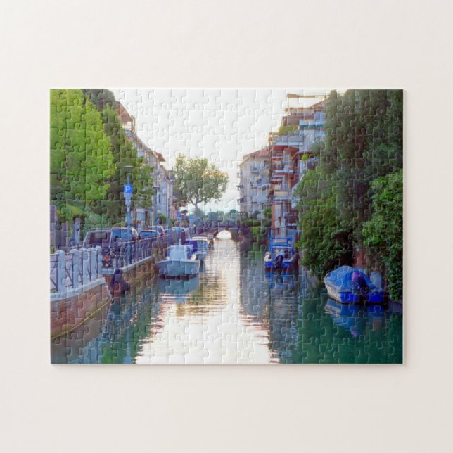 Peaceful Venice Lido canal, Italian view, Italy Jigsaw Puzzle (Horizontal)