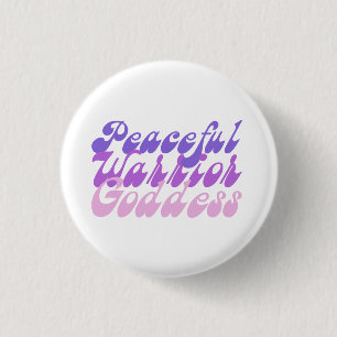 Peaceful Warrior Goddess 3 Cm Round Badge