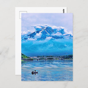 Peaceful Watercolor Japanese Art Design  Postcard