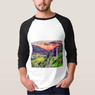 Peaceful Waterfall and Mountain Landscape Relax T-Shirt